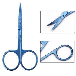 Ciseaux de manucure en acier inoxydable, lame droite, manche rond, coupe-ongles de précision durable, 8,8 cm, pointe fine, soin des cuticules - Product Image 2