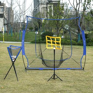 7.5x7ft <b>Baseball</b> Training Set with Catcher Net Tee Stand 12 Green Practice Balls for Pitching Fielding Batting - Product Image 2