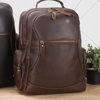 Mochila con impresión de logotipo personalizado para uso en exteriores, último diseño, color sólido, mochila de cuero para hombre en grandes cantidades.