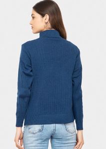 Suéter de punto moderno de cuello alto y estilo oversize, elegante suéter de punto trenzado con cuello alto a precio mayorista por exportador - Product Image 4