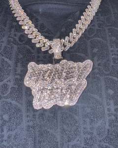 Colgante Personalizado con Iniciales y Nombre, Brillante, Chapado en Plata 925, Joyería Hip Hop, Moissanita VVS, Joyería Personalizada para Hombre - Product Image 1