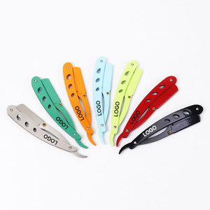 Custom Logo Men <b>Beard</b> Barber Straight Edge Safety Razor Stainless Steel Salon Hair Shaving Razor Wholesale - Product Image 2