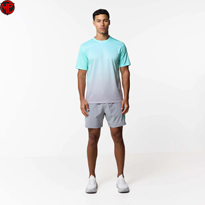 Conjunto de Camiseta y Pantalones Cortos Deportivos para Hombre, Cuello Redondo, Manga Corta, Estilo Casual, para Verano - Product Image 1