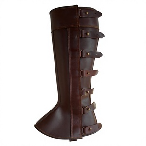 Men Genuine Leather <b>Half</b> <b>Chap</b> English Style Zipper Closure Equestrian Riding Accessories - Product Image 6