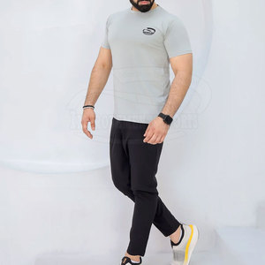 Low MOQ Wholesale Men <b>Knitted</b> T-Shirts <b>Set</b> Street Wear Solid Color Men <b>Knitted</b> T-Shirts <b>Set</b> - Product Image 2