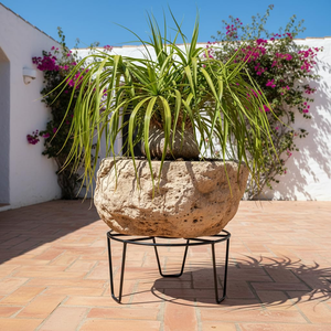 Soporte redondo de metal galvanizado para plantas, soporte para macetas resistente al óxido, soporte Gamla que ahorra espacio, decoración para interior, exterior, jardín, balcón - Product Image 4