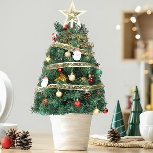 Albero di Natale Artificiale Mini da 20 Pollici Pre-Illuminato, Ornamenti Natalizi da Tavolo, 30 Luci Calde a Batteria, Realistico - Product Image 4