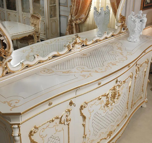 Juego de Comedor Rectangular de Madera de Teca Blanca de Lujo, Tallado al Estilo Francés, Muebles de Comedor Ecológicos para Hotel, Hecho en Indonesia - Product Image 6