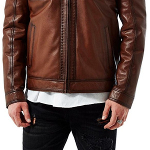 New Super Stylish Brown Men's Biker Winter Waterproof Reversible Leather <b>Jacket</b> Fully Customized 100% Original <b>Sheepskin</b> Front - Product Image 5