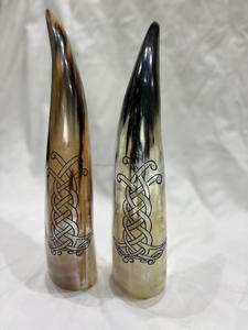 สายคล้องเขาสัตว์สำหรับดื่มเครื่องดื่ม ทำจากหนังเย็บมือ ปราศจากกลิ่น ไม่รั่วซึม  แบบสั่งทำพิเศษ สไตล์ไวกิ้ง พร้อมที่แขวน  ของขวัญงานแต่งงาน - Product Image 6