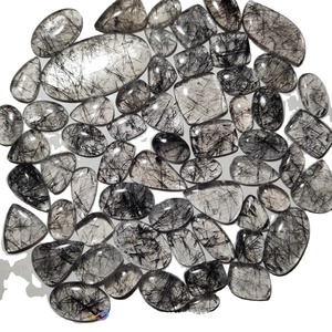 AAA+ Quality Natural Smooth <b>Polished</b> <b>Black</b> Quartz Loose Cabochon Variety Pack 20-45mm 6-10g Mix Shape Jewelry Making - Product Image 1