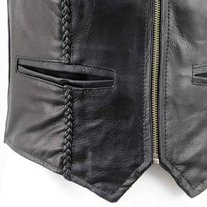 Chaleco de Motocicleta para Mujer Samroz Sports, Negro, Vaquero, Cuello en V, Resistente al Viento, con Estampado de Leopardo, Anti-Pilling, de Secado Rápido y Transpirable - Product Image 3