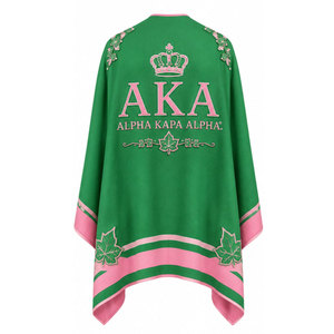 Alpha Kapa Alpha Pink Green <b>Cape</b> With Crest And 1908 Logo Long <b>Women's</b> All Seasons Wear - Product Image 6