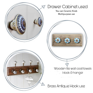 Pomo de Porcelana Estilo Asiático para Mueble, Diseño Novedoso con Adorno Dorado y Motivo Floral de Pájaro, Tirador para Cajón - Product Image 4