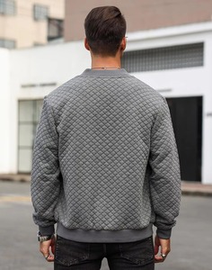 Blouson Bomber Homme Léger en Coton Gaufré Sur Mesure, Style Universitaire, Doublure Matelassée, Logo Avant, Vêtement d'Hiver - Product Image 6