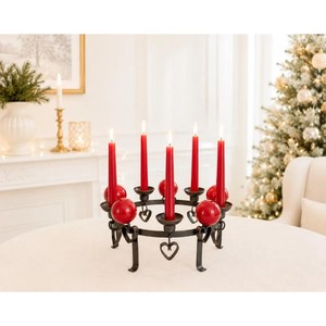 Candelabro de Metal en Forma de Corazón con Portavelas Rojos para Decoración del Hogar en San Valentín - Product Image 5