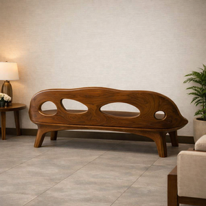 Handcraft Solid Wooden Hallway <b>Bench</b> Organic Wooden <b>Bench</b> Sculptural Design For Home Customized Design Supported - Product Image 4