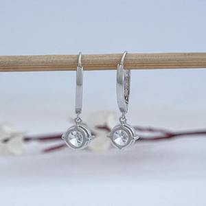 VVS Moissanite Vintage Stud <b>Earrings</b> with Freshwater <b>Pearl</b> <b>Silver</b> Plated-Party & Gift Jewelry - Product Image 1