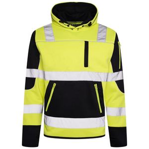 Chaqueta de Seguridad de Alta Visibilidad para Hombre, con Capucha, Impermeable, Resistente al Viento, Revestimiento de PU, Tiras Reflectantes, Transpirable, de Secado Rápido, de Poliéster - Product Image 1