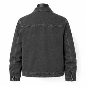 Chaqueta de Mezclilla para Hombre WARPRO INDUSTRY, Lavado Oscuro, Corte Regular, Cuello Camisero, Cierre de Cremallera, Bolsillos Frontales, Estilo Casual para Otoño, 100% Algodón - Product Image 4