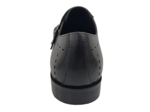 Mocasines de Hombre de Cuero Genuino con Punta Redonda y Hebilla, Suela de Goma Transpirable, Diseño Sólido para Todas las Temporadas - Product Image 3