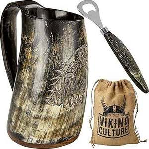 Chope à bière en corne naturelle avec finition lisse, tasse à boire artisanale, chope décorative en corne de buffle pour boissons - Product Image 3