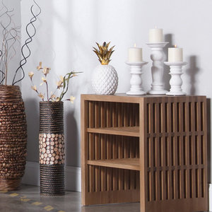 โต๊ะข้างไม้โอ๊คยาว18 "พร้อมชั้นวาง2ชั้นเป็นโต๊ะข้างเตียงหรือโต๊ะเน้นเสียงสำหรับห้องนั่งเล่นหรือห้องนอน - Product Image 2