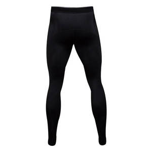 Leggings de compression intégrale pour homme, noir uni, en spandex et nylon, taille élastique, design sans couture, pour la salle de sport et l'entraînement - Product Image 1