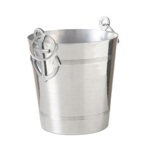 Seau à glace en métal doré de forme ronde avec poignées en anneau, design glamour, résistant à la rouille, refroidisseur de boissons pour fêtes, décoration de mariage - Product Image 2