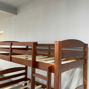 High Quality Sturdy Durable Espresso Color Kids <b>Bed</b> Classic <b>Solid</b> <b>Wood</b> Twin Over Twin <b>Bunk</b> <b>Beds</b> - Product Image 5