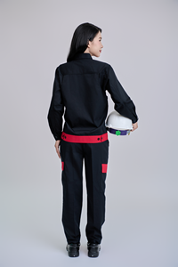 Vêtements de travail vietnamiens respirants et durables pour hommes, haute visibilité, manches longues, anti-plis, lavables, en tissu TC, confortables, noir/rouge - Product Image 5