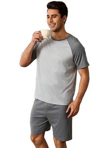 Conjunto de Pijama de Verano Elegante, Informal, Transpirable, de Talla Grande, de Punto, con Pantalones Cortos, Paquete Combinado, Personalizado para Hombre, ODM, 100% Algodón, Venta al por Mayor, Bangladesh - Product Image 3