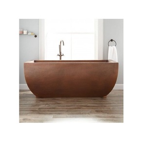 Wholesale <b>Hammered</b> Copper Double Wall Freestanding Oval Luxury Soaking Tub Elegant Design Eco-Friendly Durable Features OEM. - Product Image 1