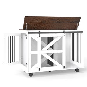 Trasportino per Cani da Esterno da 120 cm con Sportello Ribaltabile per l'Alimentazione, Doppio Accesso, Sistema a 5 Ruote (2 Bloccabili), Ganci Laterali per Uso Multifunzionale - Product Image 1
