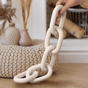 Handcrafted Wood Chain Link Decor Boho <b>Rustic</b> Decorative Ornament for Living Room Bedroom Console Table Fireplace <b>Shelf</b> - Product Image 5