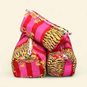 Ensemble de trousses de toilette en coton matelassé faites à la main, 3 pièces, imperméables, à motifs floraux, organiseur de maquillage, étui de voyage pour bijoux - Product Image 6