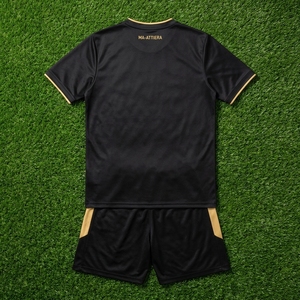 Custom <b>Black</b> Gold Geometric Pattern Soccer Uniform Set Short Sleeve Football Jersey Shorts <b>Socks</b> - Product Image 6