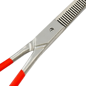 Hair Salon Stylist Barber Thinning <b>Shears</b> 6 Inch Red Handle Stainless Steel Texturizing Scissors Professional Grooming <b>Tool</b> - Product Image 6