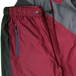 Unisex Sporty Tracksuit Set Hooded Windproof Color Blocking <b>Red</b> Gray Black Polyester Full Length Zipper Side Pocket Spring Adult - Product Image 2