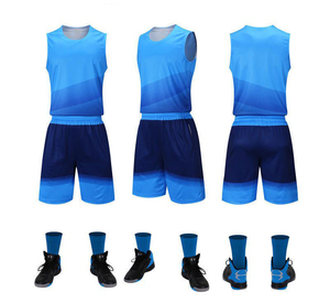 Uniforme de basket-ball à séchage rapide Maillots réversibles personnalisés noirs et shorts en tissu de maille respirante - Product Image 3