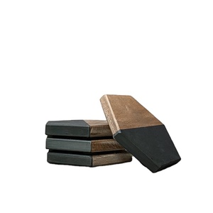 Sous-verres hexagonaux en bois de marbre sublimation naturelle et incrustation de métal sous-verres à thé en pierre de marbre personnalisés en gros - Product Image 1