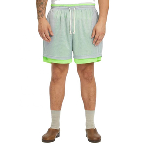 Mens High Street Lace Basketball Shorts Casual Workout Athletic Canvas <b>Mesh</b> Flame Graphic Print Running <b>Pants</b> OEM Service - Product Image 4