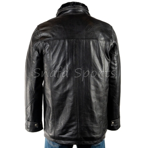 Winter <b>Jacket</b> Outdoor Winter Warm Thick Sheepskin Lamb Fur <b>Long</b> Shearling <b>Leather</b> <b>Jacket</b> Men with Fur Design - Product Image 4