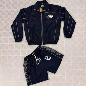 Men's Plus Size Windbreaker Nylon Half Zip <b>Jacket</b> Shorts Set Silk Screen Printed Lightweight <b>Winter</b> Casual Sports Two Solid - Product Image 2