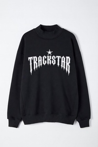 Sudadera Oversize Azul Marino para Mujer con Cuello Alto y Estampado Gráfico Trackstar, Top de Felpa Gruesa - Product Image 5