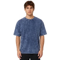 T-shirt homme personnalisé délavé à l'acide, faible MOQ pour les marques de détail américaines, avec coupe ample et t-shirt en coton filé à la main sur mesure