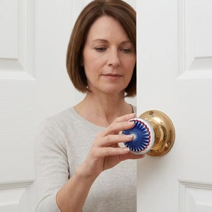 Poignée de porte moderne en céramique avec insert en céramique bleue pour armoire de chambre, écologique, installation facile, finition durable - Product Image 3