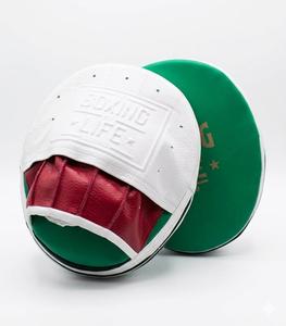 Guantes de Entrenamiento de Precisión de Primera Calidad, Sin Boxeo No Hay Vida, MMA/Kick Boxing, Cuero Vacuno Genuino, Blanco/Rojo/Verde - Product Image 4