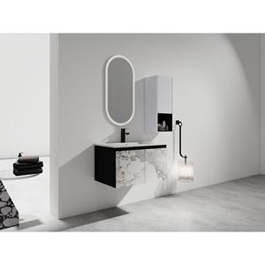 Mobile Bagno Sospeso da 30 Pollici con Lavabo in Ceramica e Armadietto Laterale, Ante con Chiusura Ammortizzata, Combinazione Mobiletto (Pacchetto KD) - Product Image 3