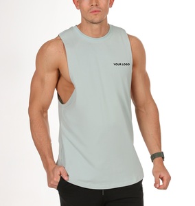 Fabricant sur mesure – T-shirt décontracté en Spandex/Polyester pour homme, imprimé, coupe musculaire, avec emmanchures profondes, respirant, idéal pour la gym et le fitness - Product Image 4